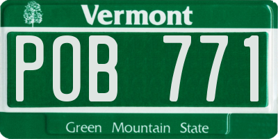 VT license plate POB771