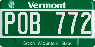 VT license plate POB772