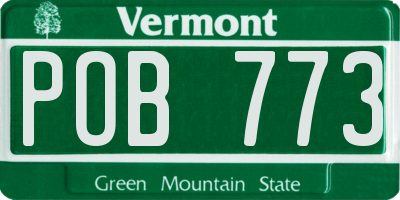 VT license plate POB773