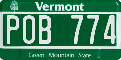 VT license plate POB774