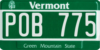 VT license plate POB775