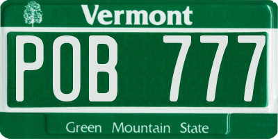 VT license plate POB777