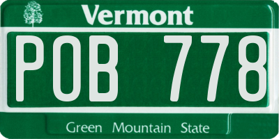 VT license plate POB778