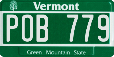 VT license plate POB779