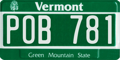 VT license plate POB781