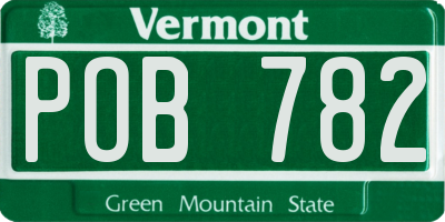 VT license plate POB782