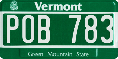 VT license plate POB783