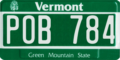 VT license plate POB784