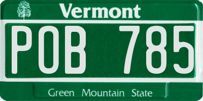 VT license plate POB785