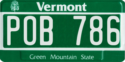 VT license plate POB786