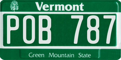 VT license plate POB787
