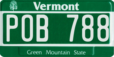 VT license plate POB788