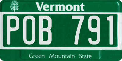 VT license plate POB791