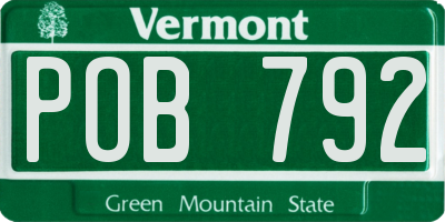VT license plate POB792