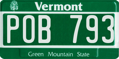 VT license plate POB793