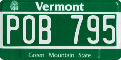 VT license plate POB795