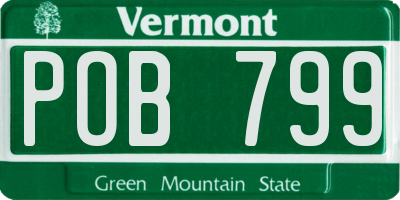 VT license plate POB799