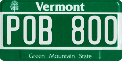 VT license plate POB800