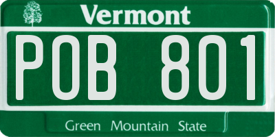 VT license plate POB801