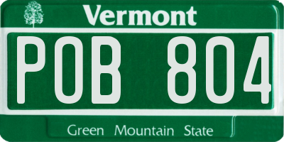 VT license plate POB804