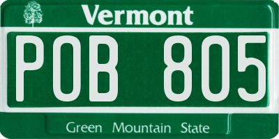 VT license plate POB805