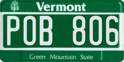 VT license plate POB806