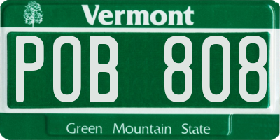 VT license plate POB808