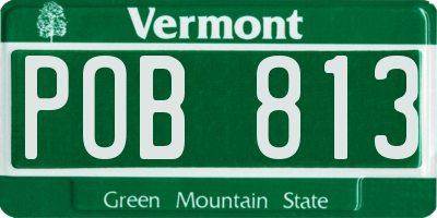 VT license plate POB813