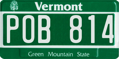 VT license plate POB814