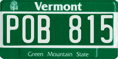 VT license plate POB815