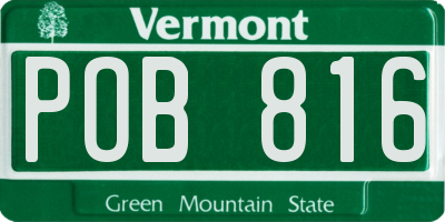 VT license plate POB816