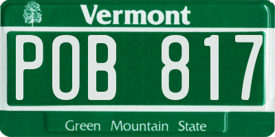 VT license plate POB817