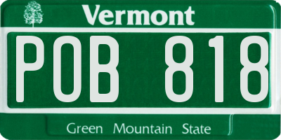 VT license plate POB818