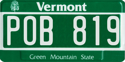 VT license plate POB819