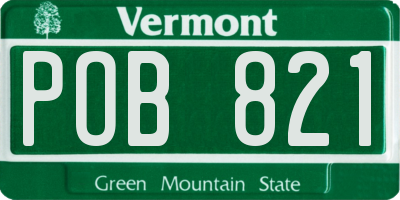 VT license plate POB821