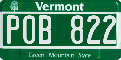 VT license plate POB822