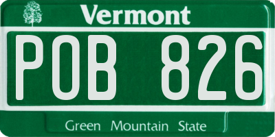 VT license plate POB826
