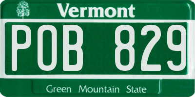VT license plate POB829