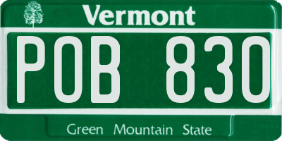 VT license plate POB830