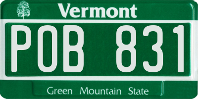 VT license plate POB831
