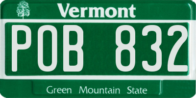 VT license plate POB832