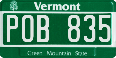 VT license plate POB835