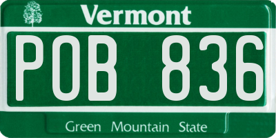 VT license plate POB836