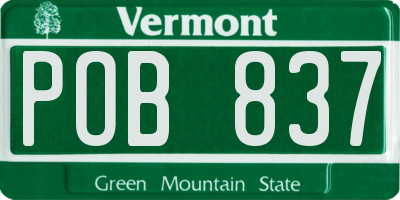 VT license plate POB837