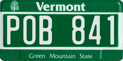 VT license plate POB841