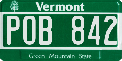 VT license plate POB842