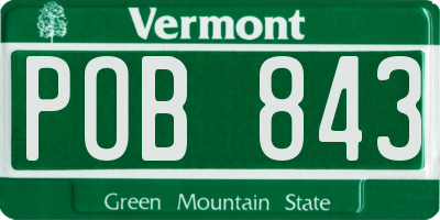 VT license plate POB843