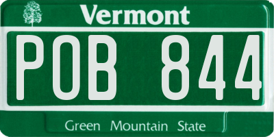 VT license plate POB844