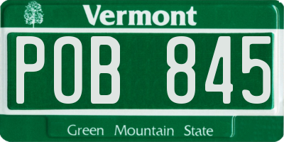 VT license plate POB845