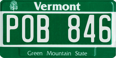 VT license plate POB846